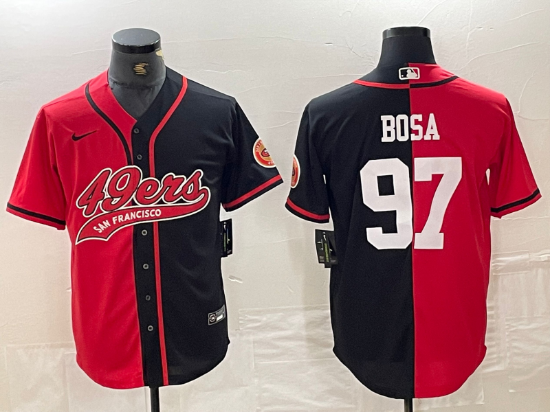 Men's San Francisco 49ers Nick Bosa #97 Red/Black Jersey Joint Edition